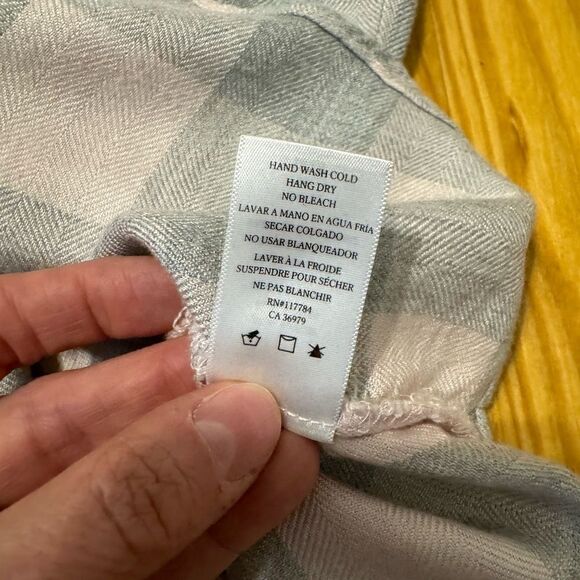 RAILS Britt Light Pink/Gray Plaid Cuffed Short Sleeve Shirt Women’s SIZE SMALL - Picture 11 of 12